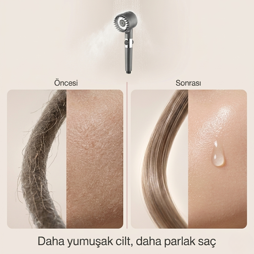 PureFlow Filtreli Duş Başlığı | Cilt ve Saç Koruması